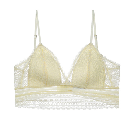 Lace triangle backless bra