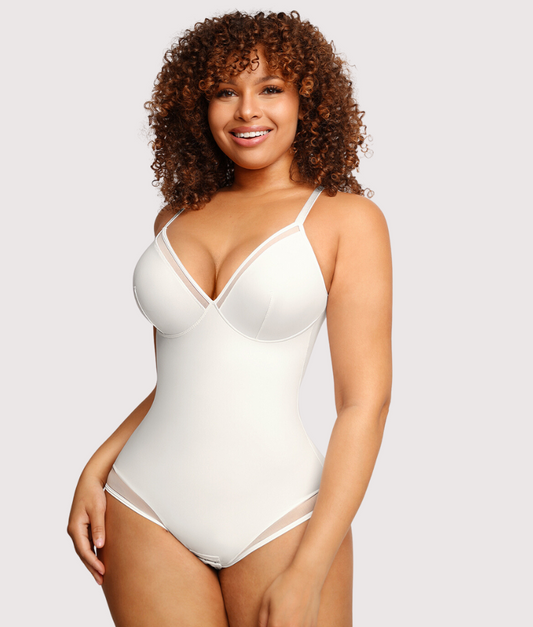 V-neck shapewear bodysuit