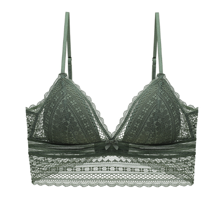 Lace triangle backless bra