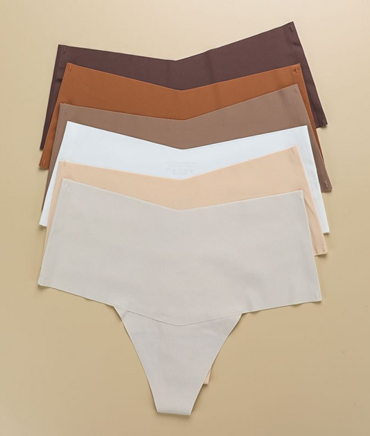 High-rise high-cut ice silk thong