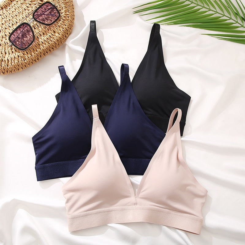 Wireless V-neck bra