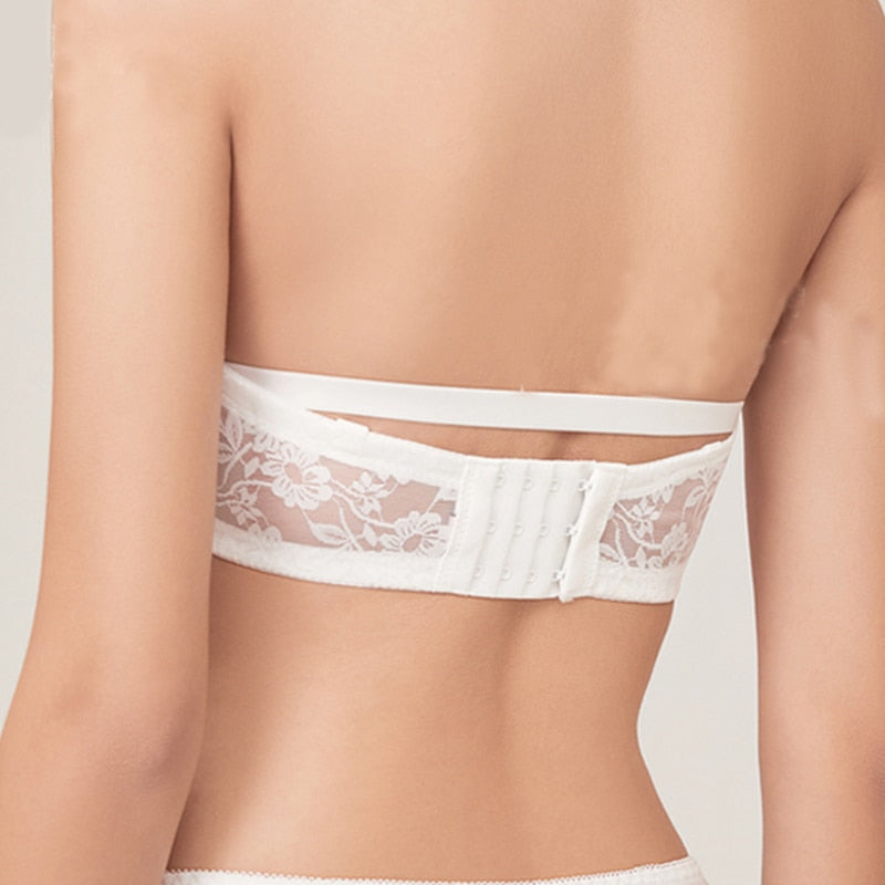 Strapless lace bra