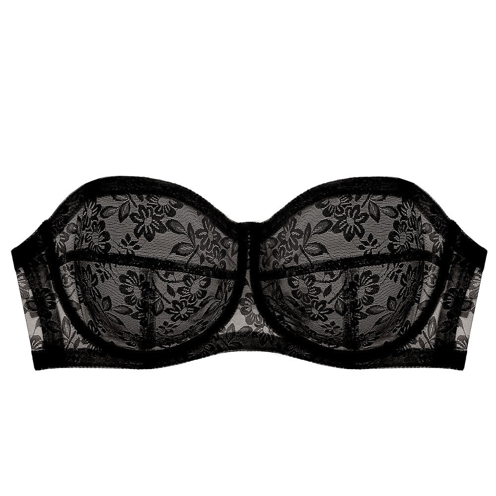 Strapless lace bra