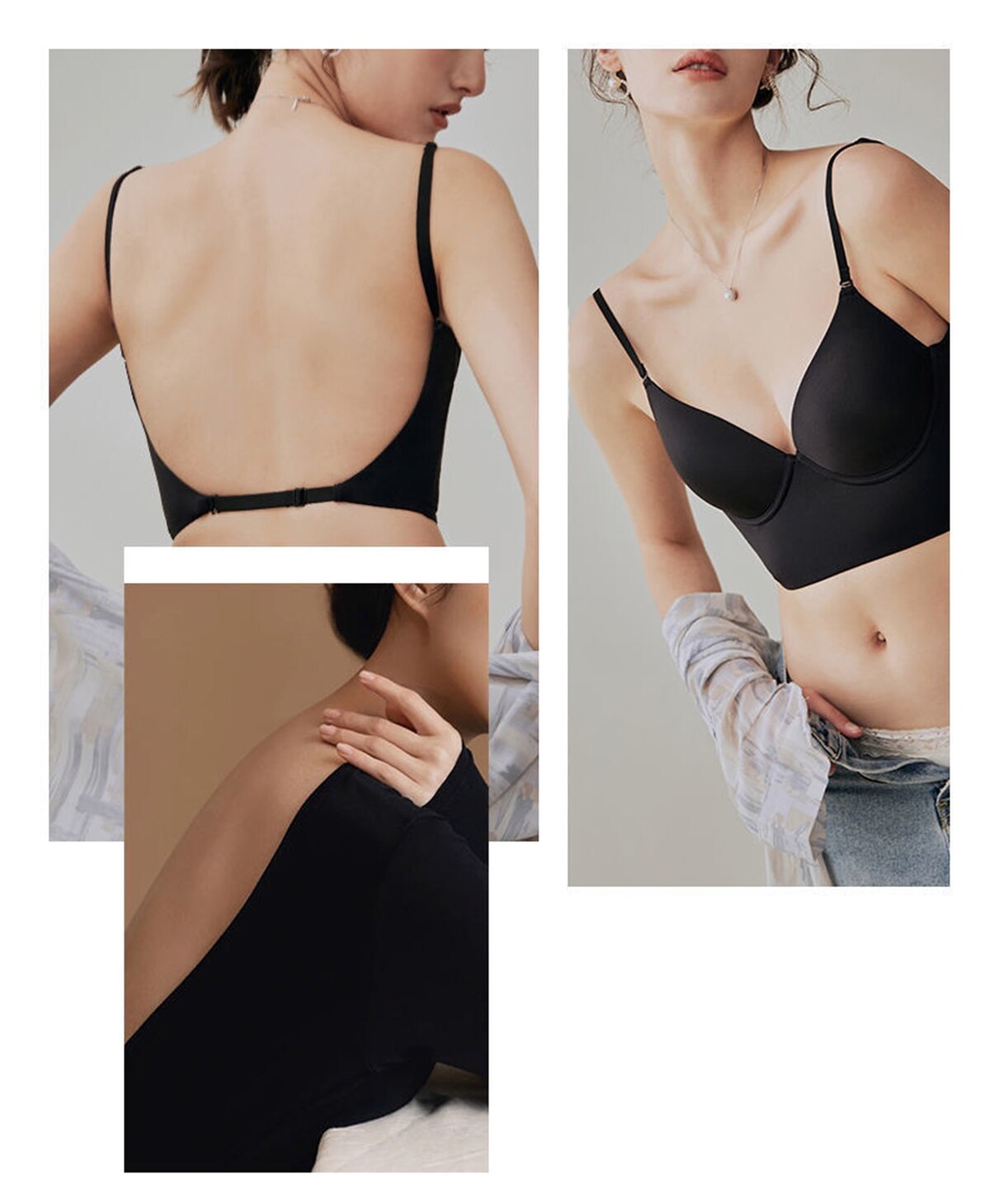 Backless bra for fuller bust